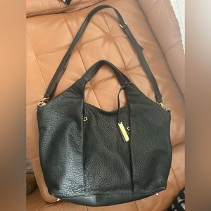 Brand new black Vince Camuto black pebbled leather crossbody bag.